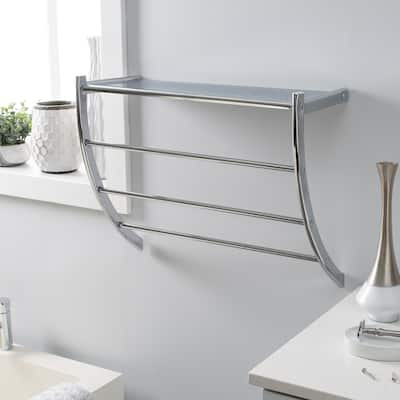Organize It All Wall Mount Bathroom Shelf and Towel Bar - 22" x 8.5" x 18.1"