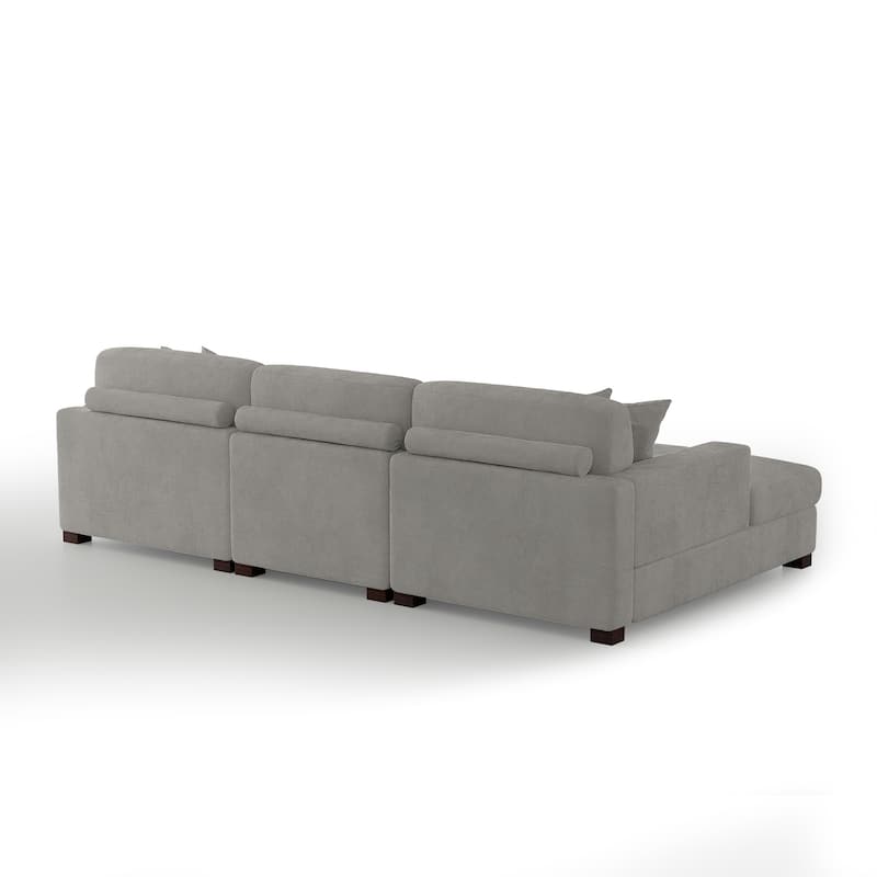 Modern Upholstered Chenille Modular Sectional Sofa with 2 Chaise