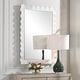 preview thumbnail 3 of 4, Uttermost Haya White Scalloped Mirror - 40'' H X 28.25'' W X 3'' D