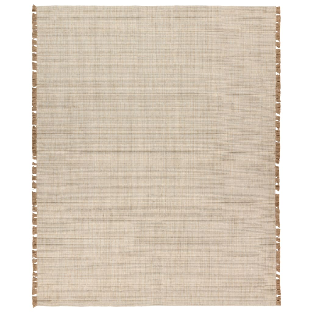 Tapis Handmade Solid Cream/Beige Runner Rug