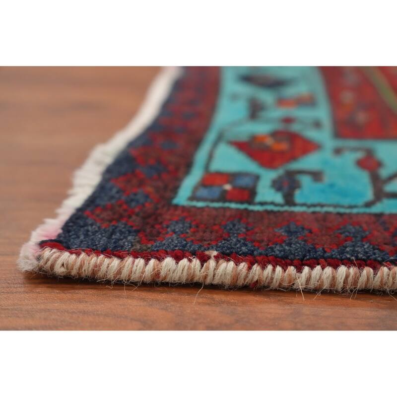 Hand Knotted Oriental 100% Wool Carpet Traditional Geometric Multi-Colored Ardebil Runner Rug - 10' 10'' X 3' 3''