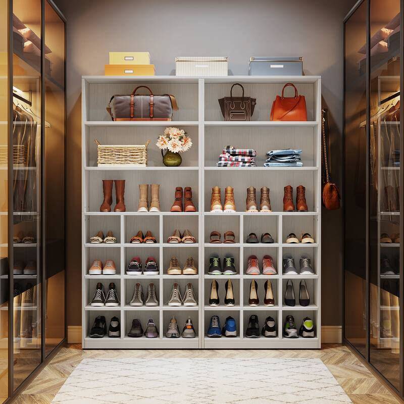 Modern Shoe Storage Cabinet with Shelves, 24 Pair Freestanding Shoe Rack Storage Organizer for Hallway Bedroom Entryway