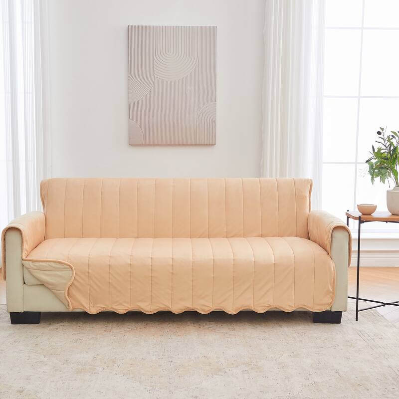 Velvet Sofa Cover Pet Furniture Protector - Peach