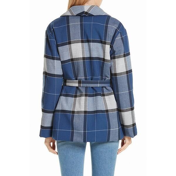Shop Nordstrom Signature Blue Plaid Women S Small S Coat Jacket