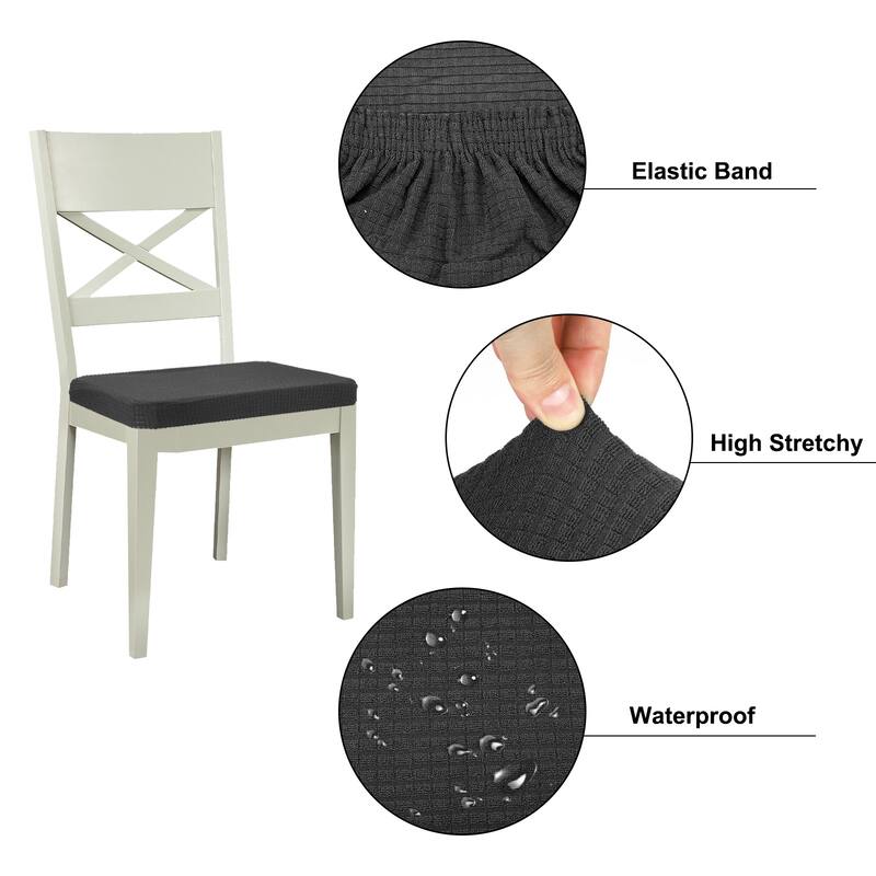 2 Pcs Chair Seat Covers Rectangle, Stretch Rectangle Bar Stool Covers