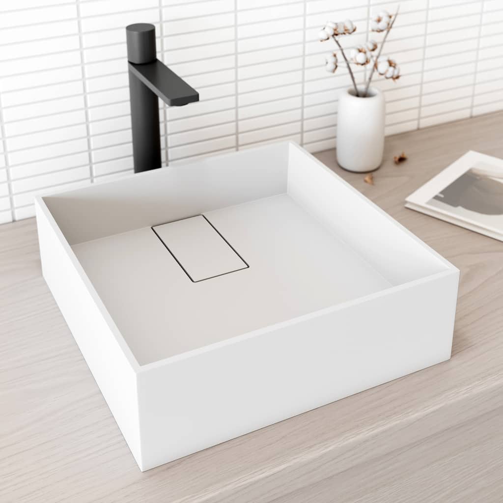 Vigo Bryant 15-1/8" Square Matte Stone Vessel Bathroom Sink