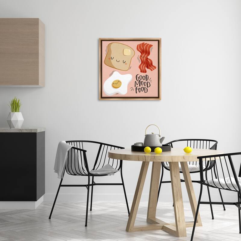 Stupell Good Mood Food Breakfast Framed Floater Canvas Wall Art Design By Sarah Hickman