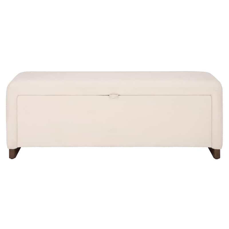 SAFAVIEH HOME Kowal Storage Bench - 51"W x 17"D x 19"H - Creme