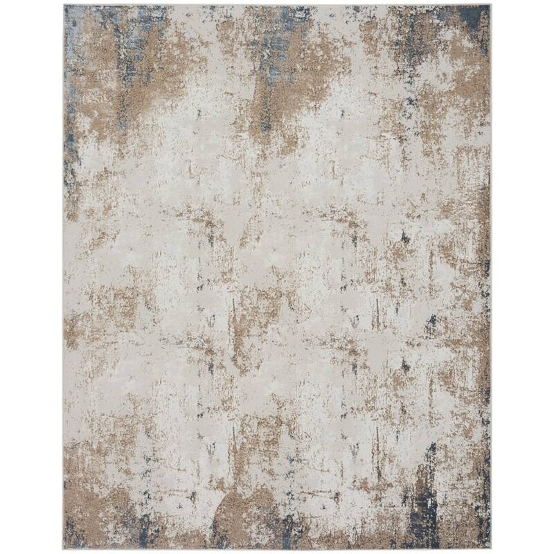 Jozar Power Loomed Distressed Abstract Modern Non Skid Stain Resistant Area Rug By HomeRoots - 118' X '94' X '0.39