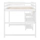 preview thumbnail 47 of 48, Wood Loft Bed with Desk, 3-Storage Shelves & Writing Board