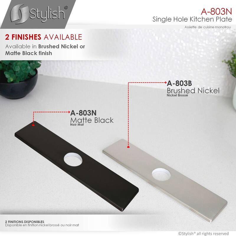 STYLISH Kitchen Sink Faucet Hole Cover, Deck Escutcheon Plate