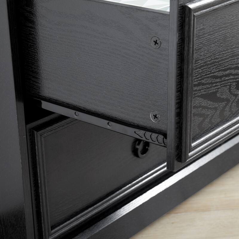 Black Console Cabinet Sideboard Hallway Cabinet Corner Cabinet