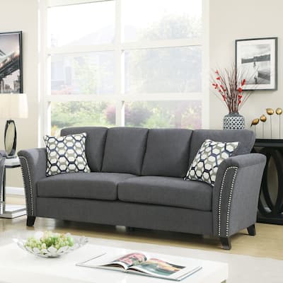 Furniture of America Tuct Contemporary Ivory Fabric Upholstered Sofa