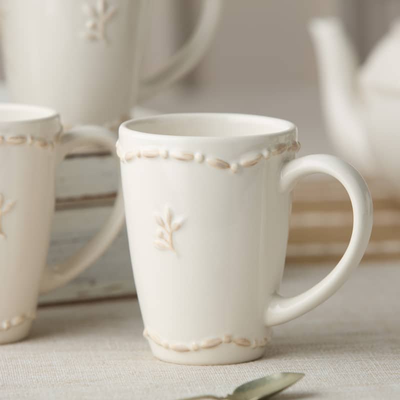 Certified International Heritage Beads 12 oz. Mugs,Set of 4 - 3.5"W x 5"D x 4.5"H