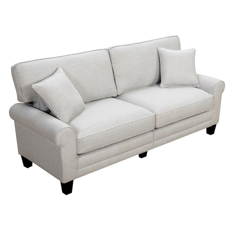 Serta Copenhagen 73" Sofa Couch for Two People, Pillowed Back Cushions and Rounded Arms, Durable Modern Upholstered Fabric