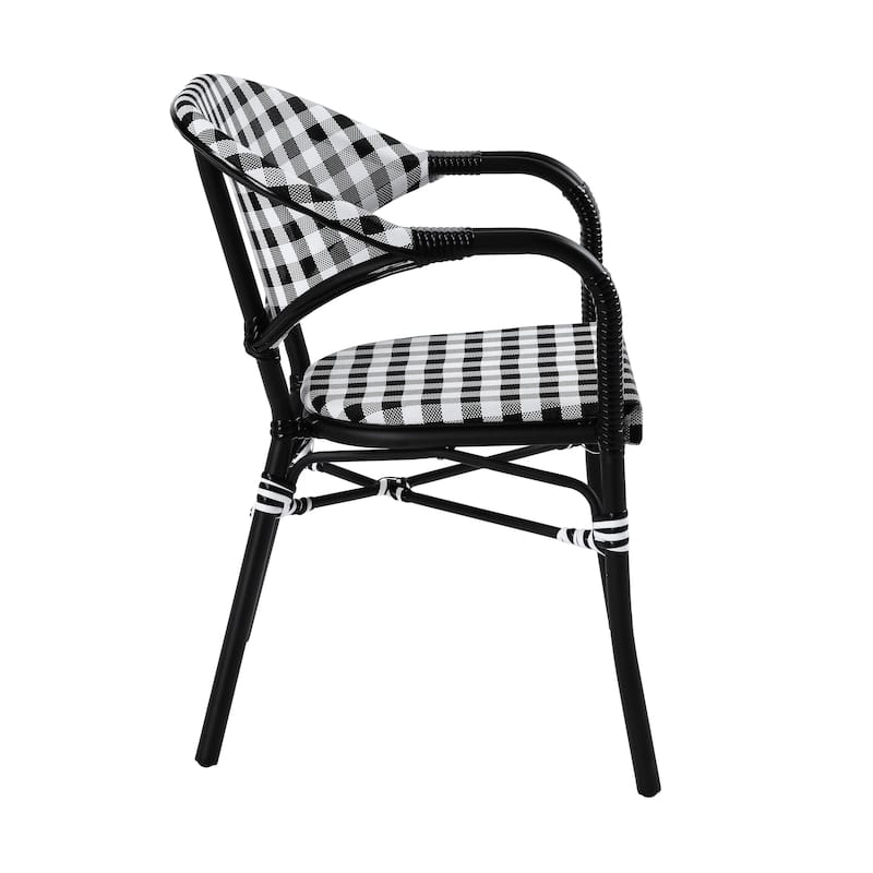 Lidi Classic Country Plaid Patio Dining Arm Chairs by Furniture of America