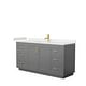 preview thumbnail 137 of 168, Miranda Single Vanity Set, Cultured Marble Top, No Mirror 66-Inch Single - Dark Gray, Gold Trim, Carrara Cultured Marble Top