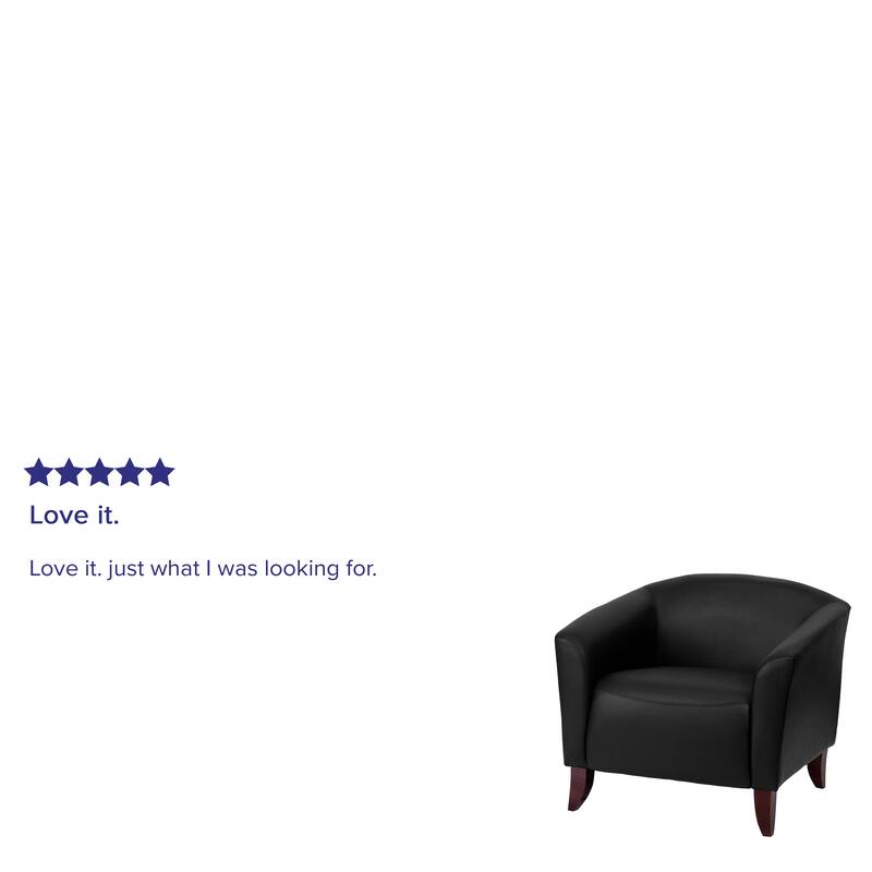 LeatherSoft Chair with Wood Feet - 33.5"W x 31"D x 29"H