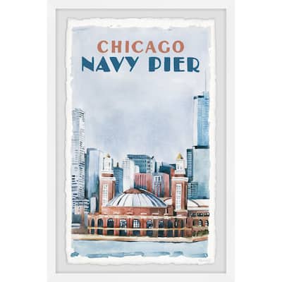 'Chicago Navy Pier' Framed Painting Print