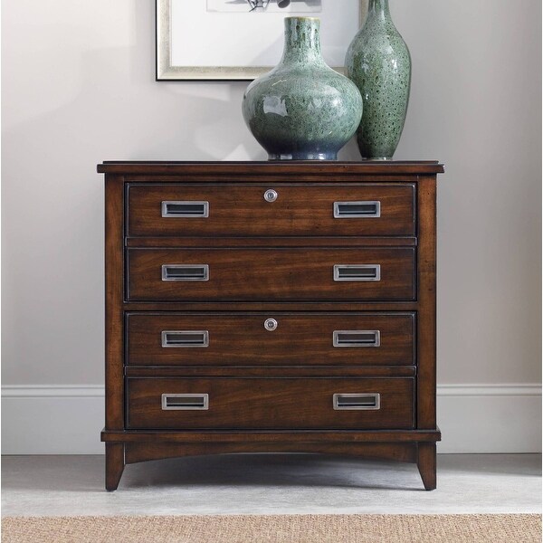 Hooker Furniture 5167-10466 32" Wood 2 Drawers Hardwood Filing Cabinet from the Latitude Collection - Dark Wood Stain