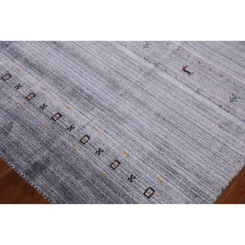 Hand Knotted Oriental 100% Wool Carpet Tribal Tribal Multi-Colored Gabbeh Area Rug - 9' 8'' X 7' 10''