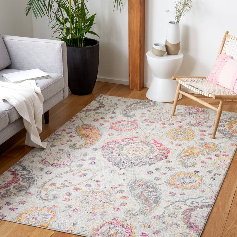 SAFAVIEH Madison Belle Boho Glam Paisley Pattern Area Rug