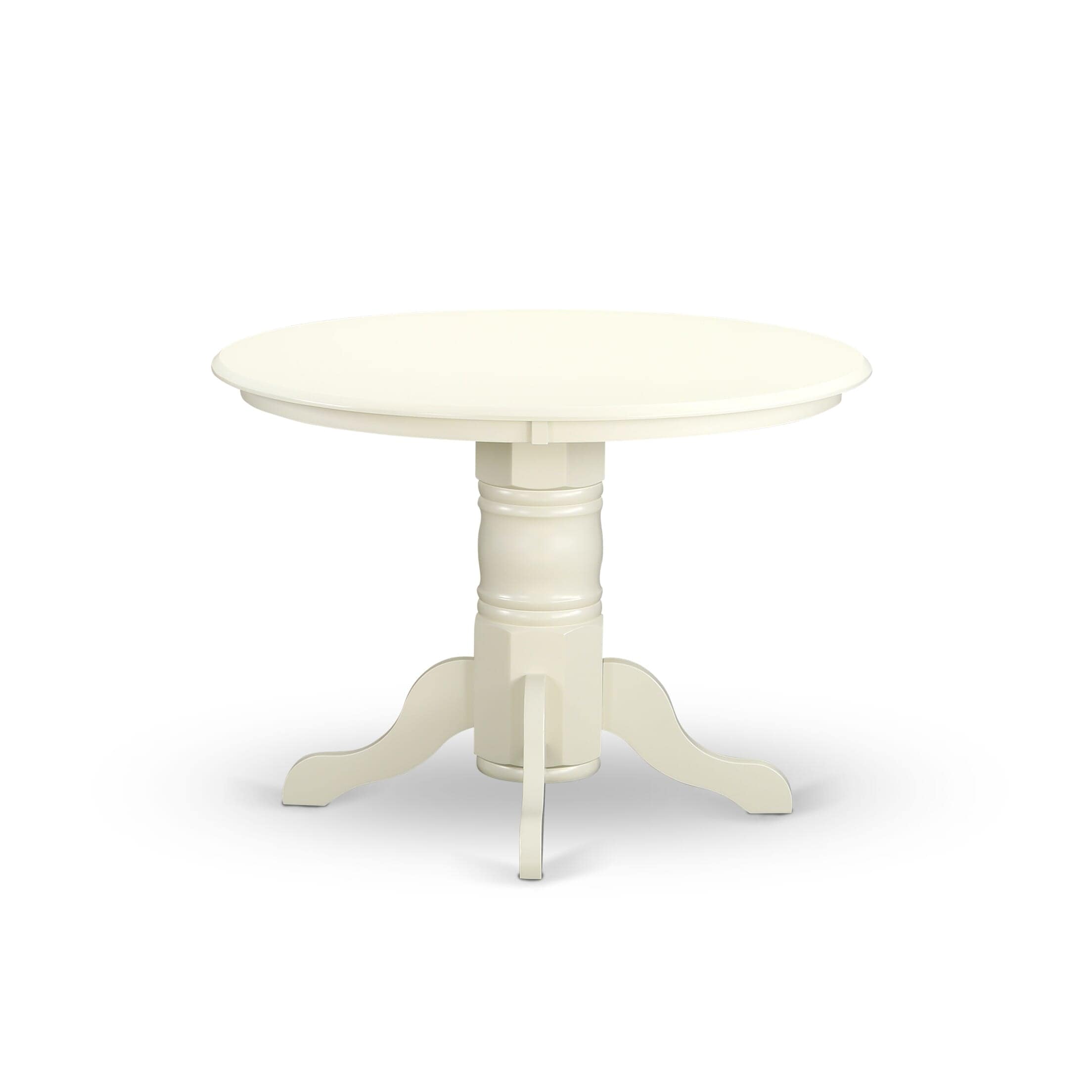 East West Furniture Dining Table Set Contains a Round Dining Table and Chairs, Linen White (Pieces Options)