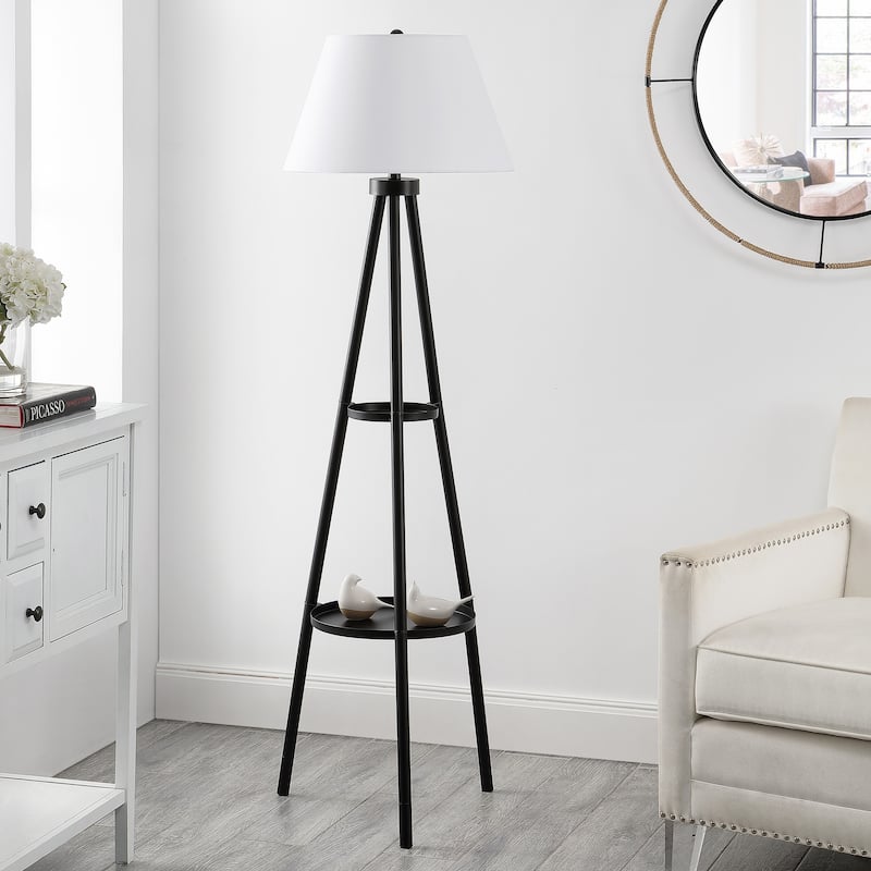 SAFAVIEH Lighting Arietta 63-inch Floor Lamp - 18" W x 18" D x 63" H - Black - 18Wx18Dx63H