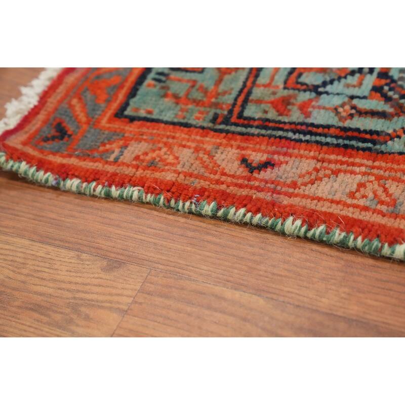 Hand Knotted Oriental 100% Wool Carpet Traditional All-Over Oranges & Rust Botemir Runner Rug - 10' 4'' X 3' 5''