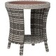 preview thumbnail 20 of 25, Outsunny 18" Outdoor Wicker Coffee Table, 2-Tier Patio Side Table with Storage