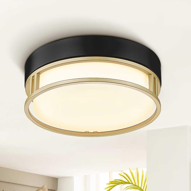 12.4 Inch 2-Light Flush Mount Light,Frosted Glass Shade