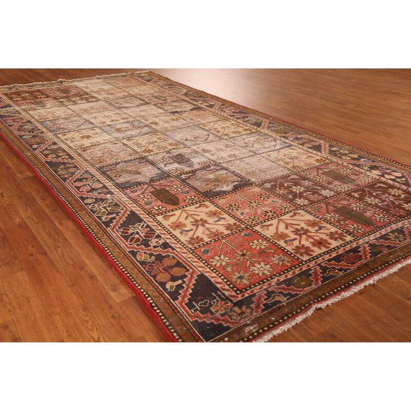 Hand Knotted Oriental 100% Wool Carpet Traditional Geometric Multi-Colored Bakhtiari Area Rug - 10' 2'' X 4' 11''