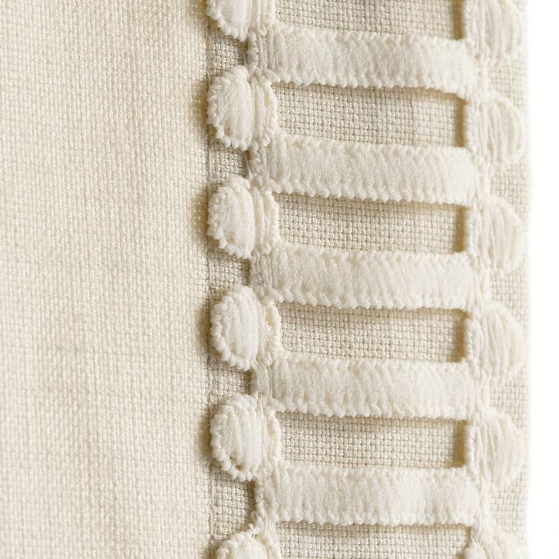 Exclusive Fabrics Bordered Textured Cotton Curtains For Bedroom & Living Room Curtains - Single Panel Drapes