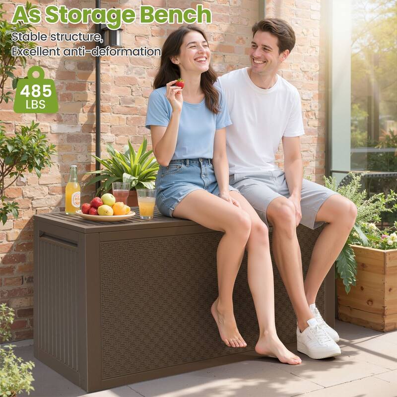 90 Gal Fall-Inspired Corn Maze Look Resin Deck Box Outdoor Storage Box