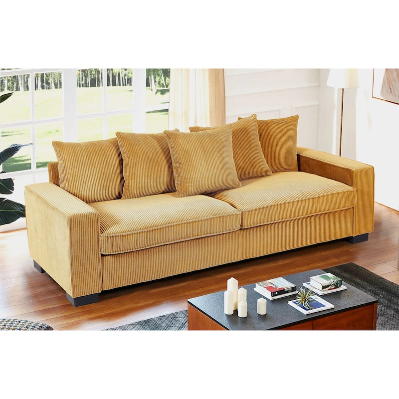 Transitional Track Arm Upholstered Indoor Sofa - Ginger