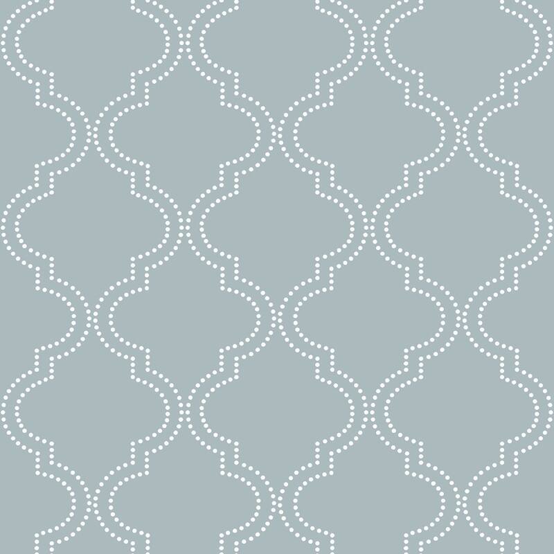 NuWallpaper Slate Blue Quatrefoil Peel & Stick Wallpaper - 216in x 20.5in x 0.025in