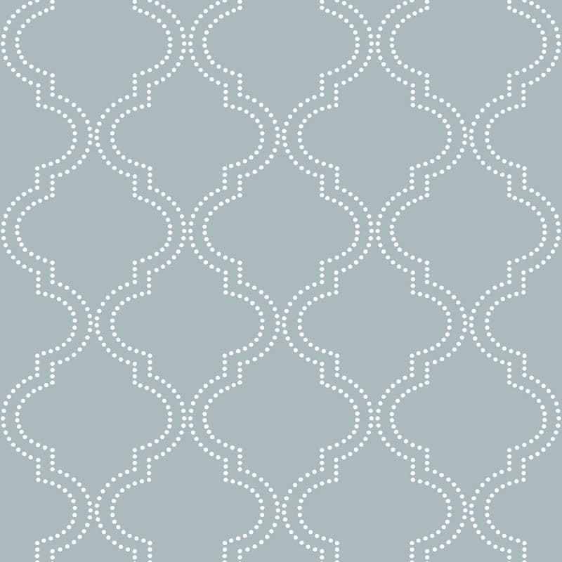 NuWallpaper Slate Blue Quatrefoil Peel & Stick Wallpaper - 216in x 20.5in x 0.025in