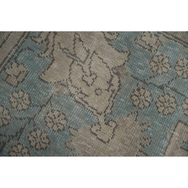 Hand Knotted Oriental 100% Wool Carpet Traditional Medallion Beige & Ivories Tabriz Area Rug - 12' 8'' X 9' 11''