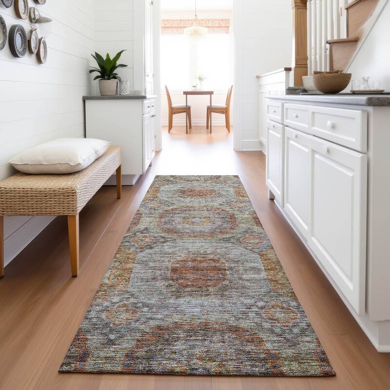 Premium Washable Super Soft Vintage Mamluk Mayfield Rug - Paprika - 2'3" x 7'6"