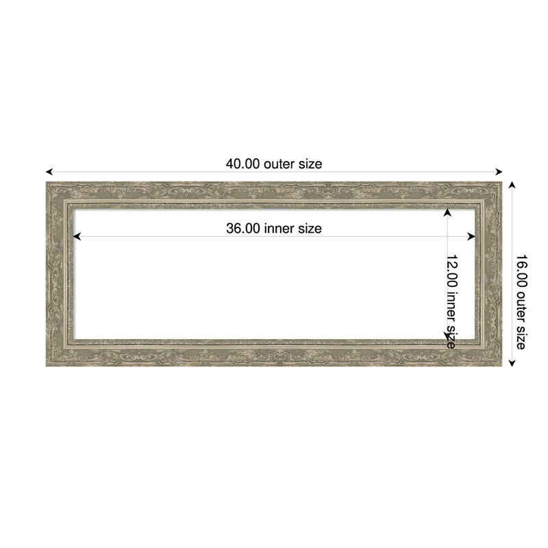 Filigree Framed Dry Erase Magnetic Board - 40 x 16 in - Filigree Silver