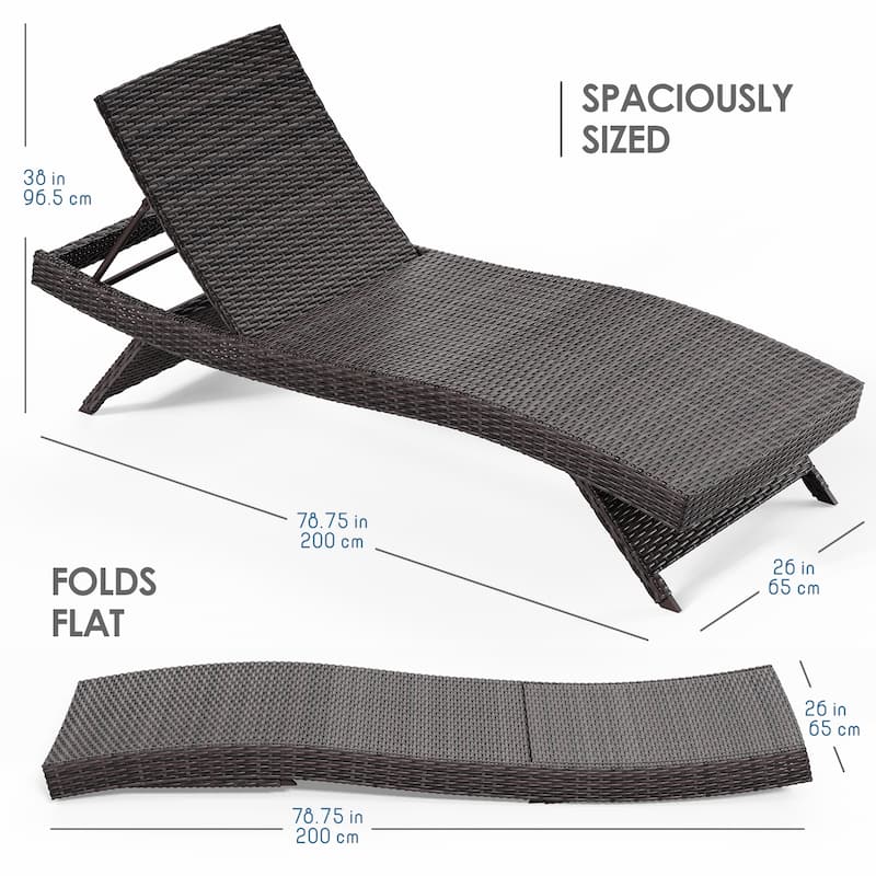 Empyrean Chaise Lounge Chair, Weather-resistant and sturdy, Outdoor Chair with Reclining Backrest - 78.75" x 26" x 38"