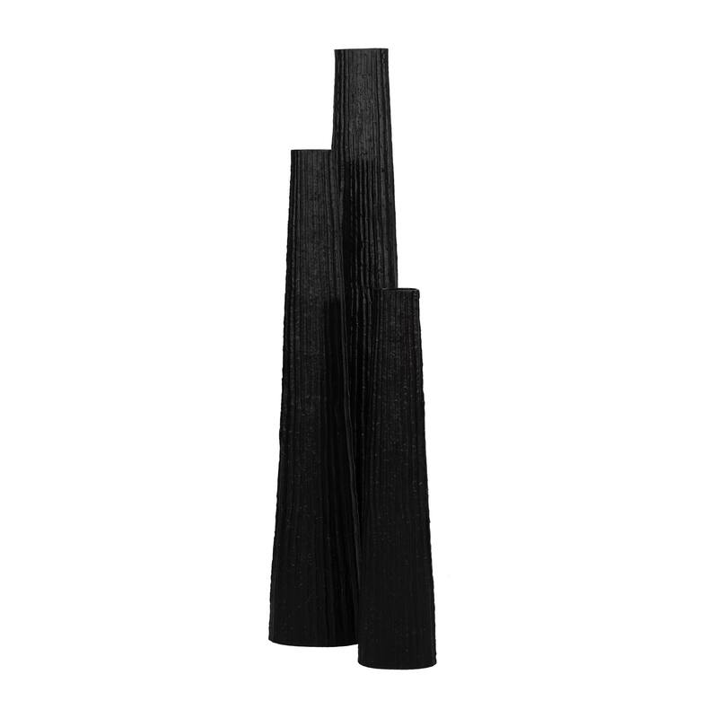 Sagebrook Home Metal, Ribbed Floor Vase, Elegant Accent