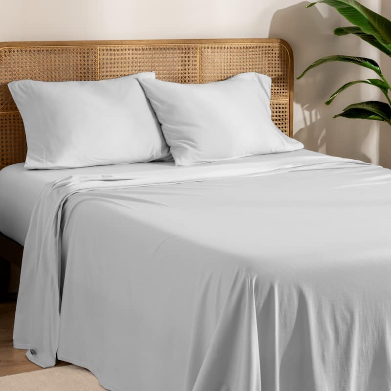 Bare Home Organic Cotton Jersey Sheet Set - Twin - Cloud Grey