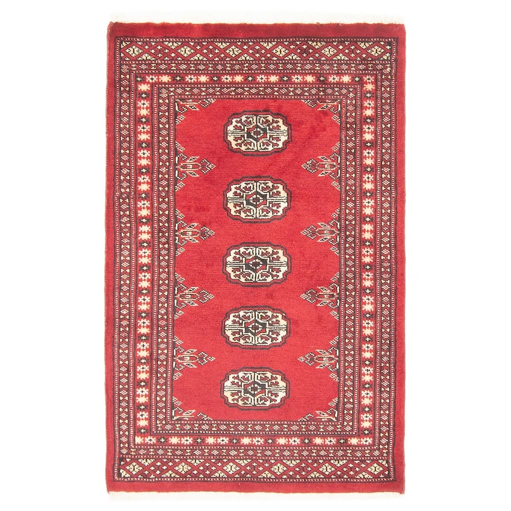 ECARPETGALLERY Hand-knotted Finest Peshawar Bokhara Red Wool Rug - 2'1 x 3'3