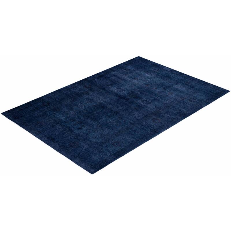 Contemporary Overdyed Wool Hand Knotted Area Rug - 6' 0" x 9' 0"