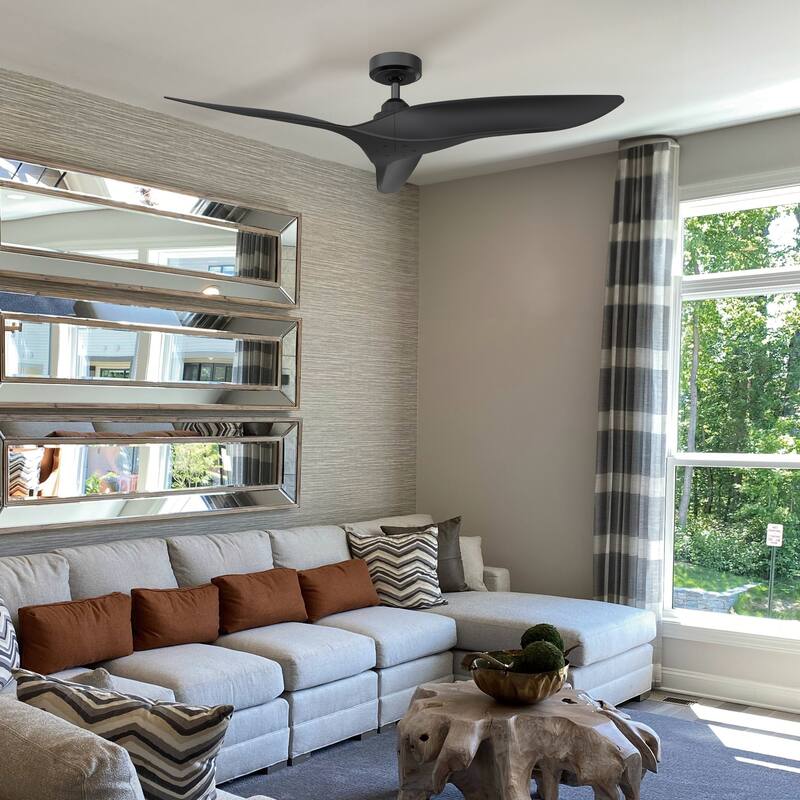 52" Modern ABS 3-Blade Indoor/ Outdoor DC Motor Ceiling Fan without Light