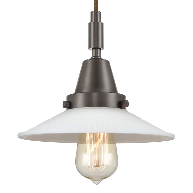 Innovations Lighting 447-1P-G1 Halophane 9" Wide Mini Pendant with - Oil Rubbed Bronze