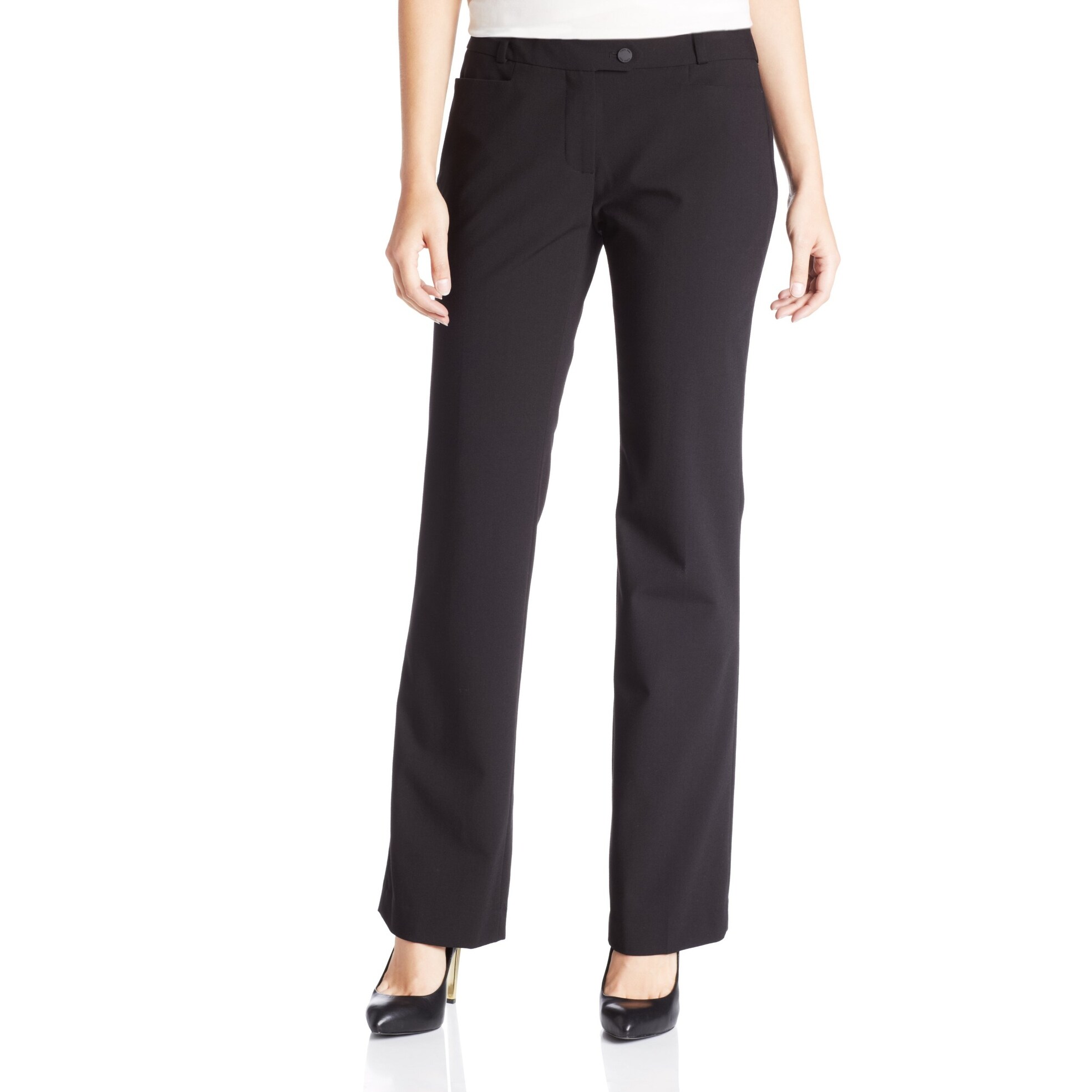 womens black tapered dress pants