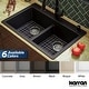 preview thumbnail 53 of 74, Karran 33" Top Mount Double Equal Bowl Quartz Kitchen Sink Kit - 33" x 22" x 9"