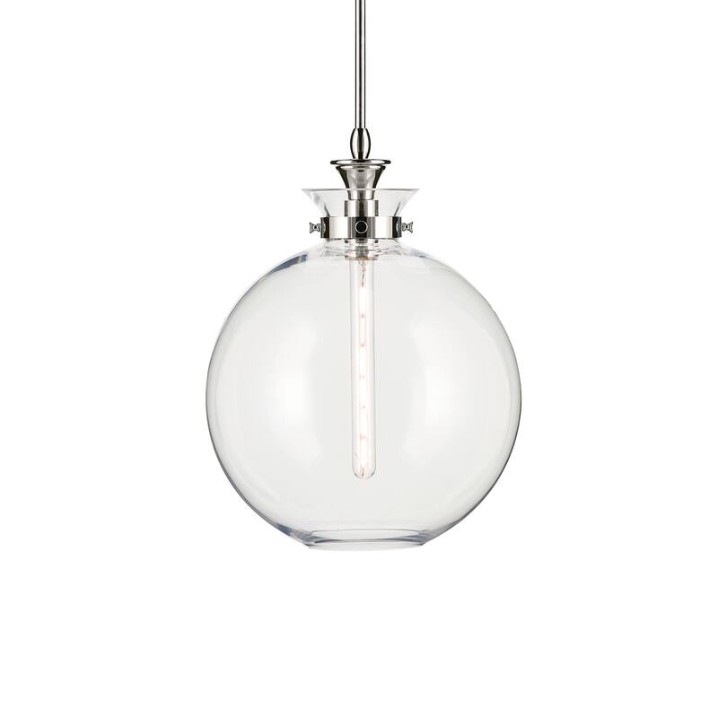 Kichler Lighting Laria 15 Inch 1 Light Pendant with Clear Glass in Polished Nickel
